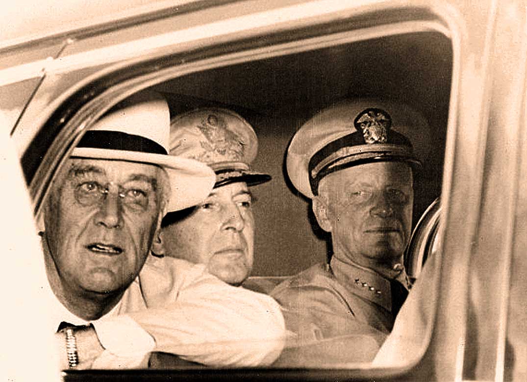 FDR - Gen. MacArthur-Adm. Chester Nimitz. 1944 was the game changer.