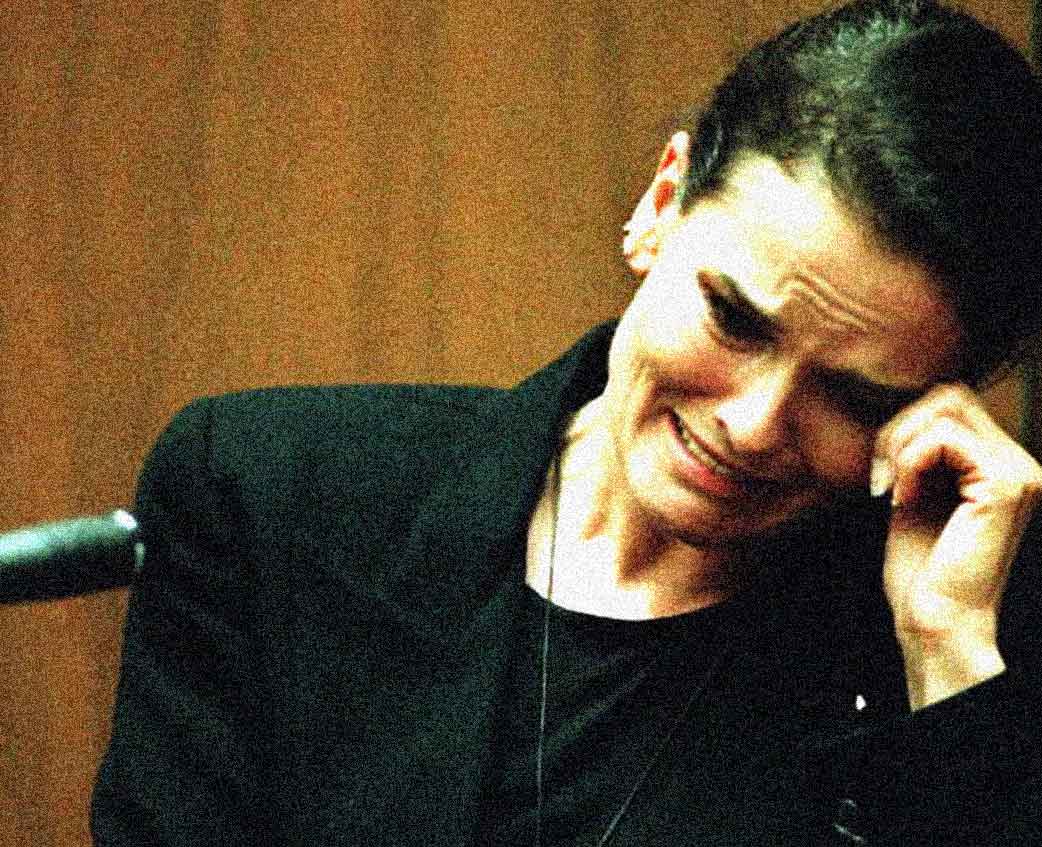 The OJ Simpson Trial - Denise Brown on the witness stand.  Grim details and a howling Defense.