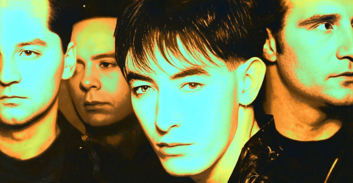 A vibrant photo of a band with a colorful, stylized effect, highlighting music and news history themes on Past Daily, a sound archive of historical news, music, and events.