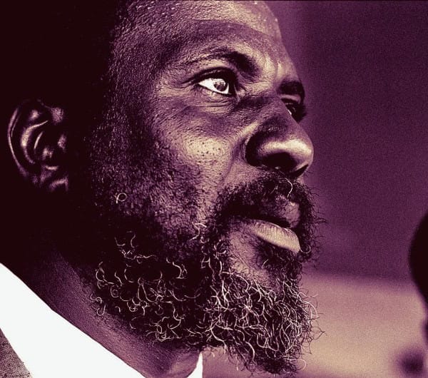 A close-up portrait of a thoughtful African American man with a beard, emphasizing his facial features and expression. Perfect for historical, news, and music archive contexts related to Past Daily.