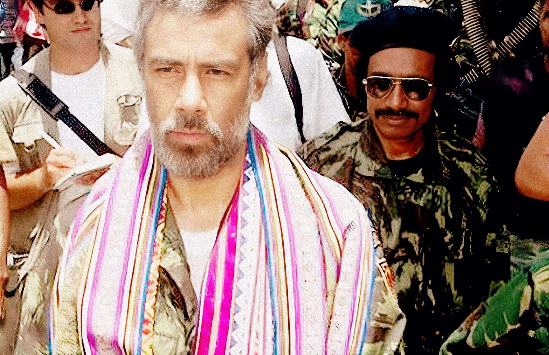 Colorful tropical-themed clothing at a vibrant outdoor event showcasing music, fashion, and summer culture.