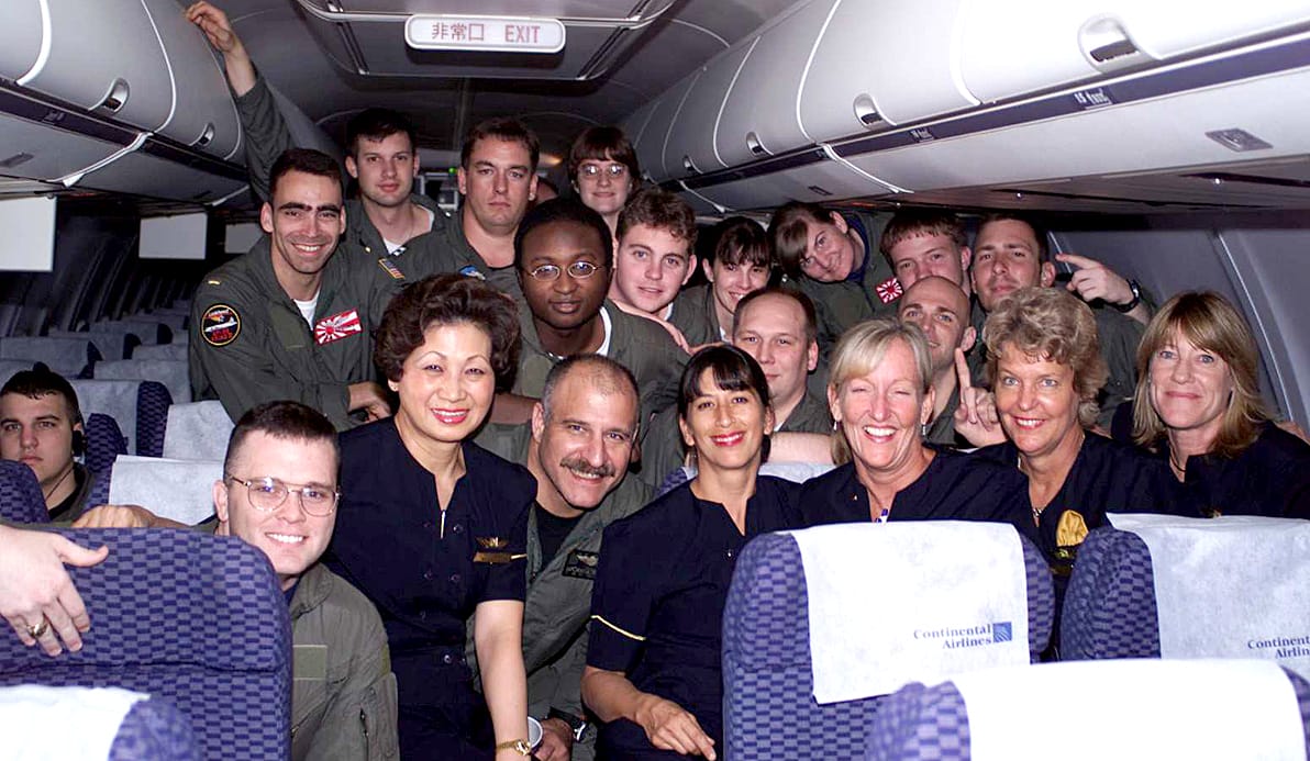 Navy EP-3E crew after release