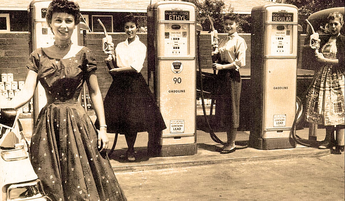 Teenagers at Gas Pumps in San Bernardino