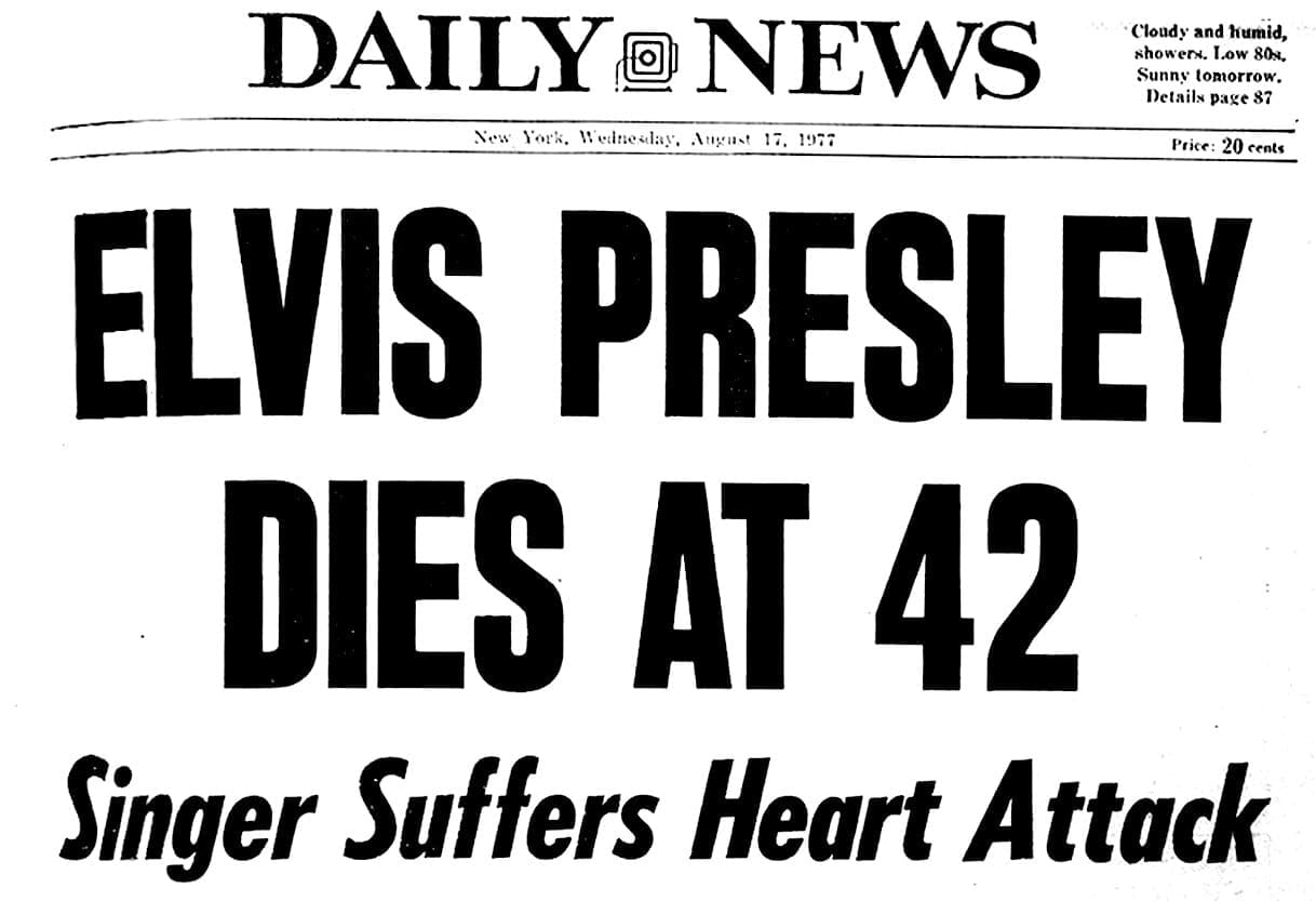 Elvis Presley death August 16, 1977