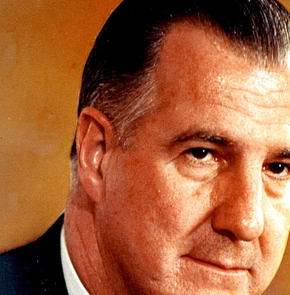 Close-up of Ronald Reagan, 40th President of the United States, showcasing his iconic hairstyle and facial expression, highlighting his influence in American history and politics.