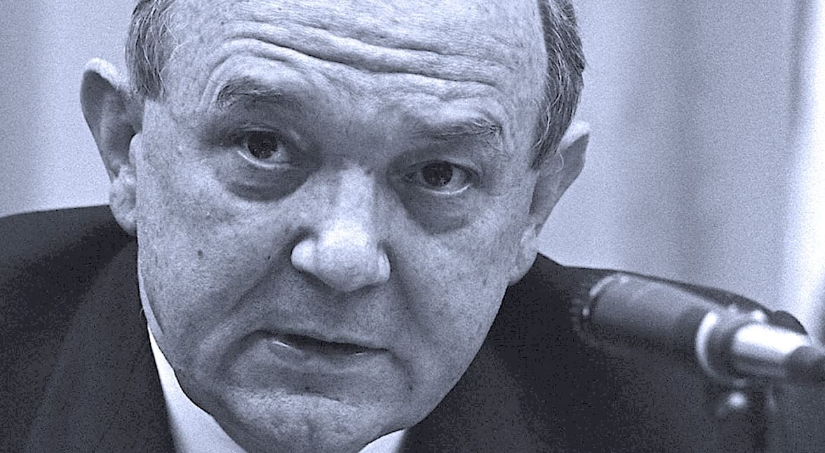 Edward R. Murrow news reporter black and white image during a broadcast, emphasizing historic journalism.