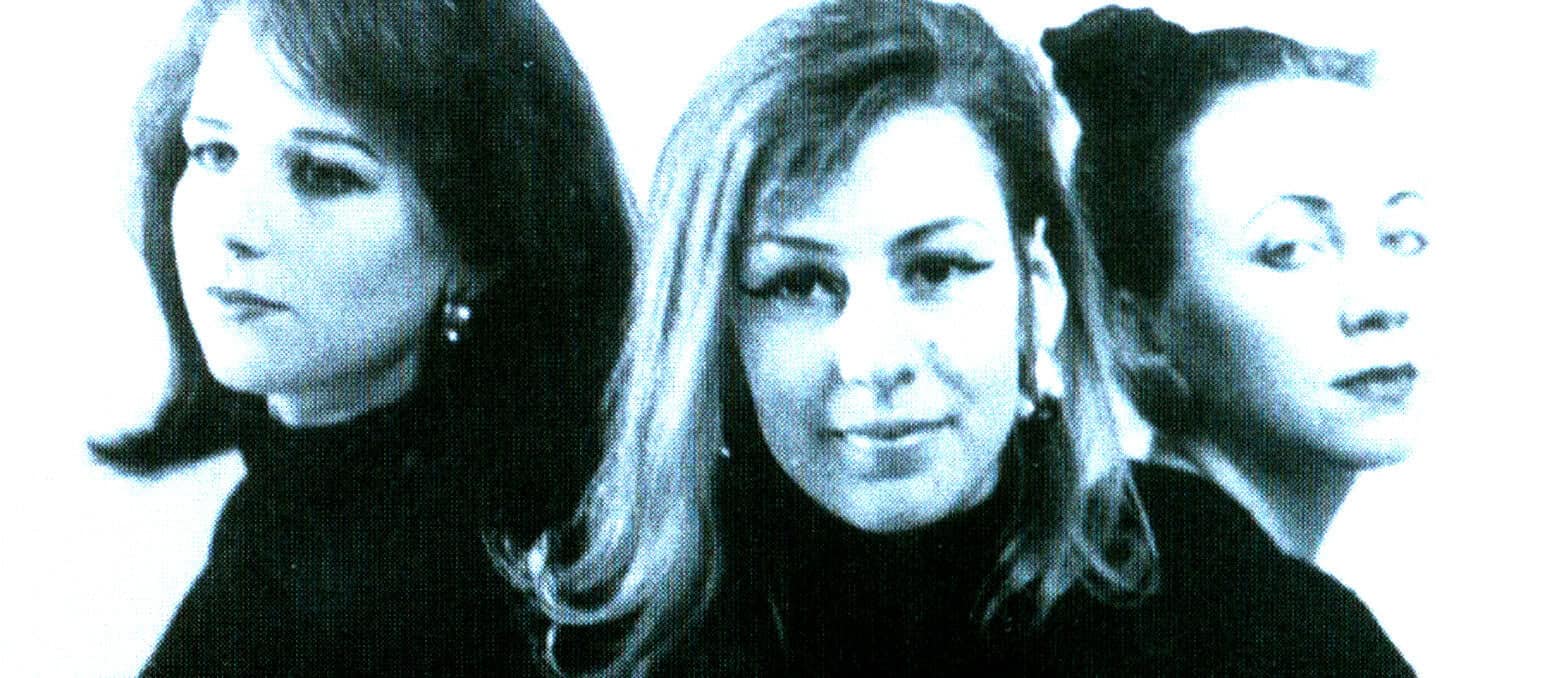 Vintage photograph of three women in black turtlenecks, representing iconic female figures in music and history, emphasizing archive, news, and cultural heritage.