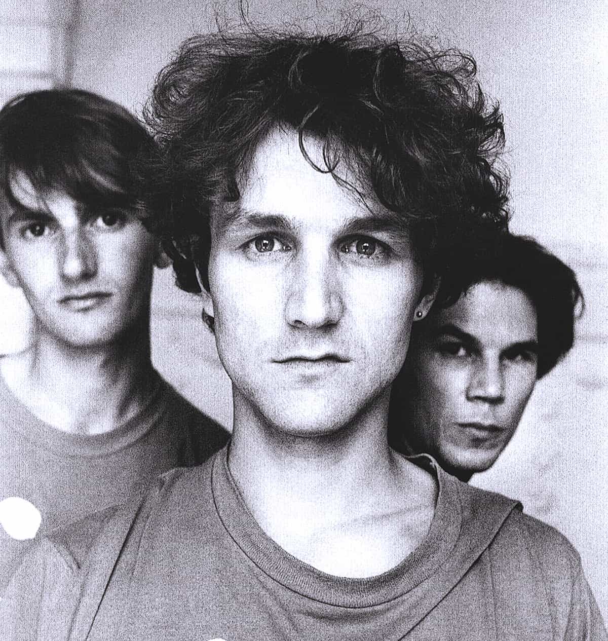 Vintage black and white photo of the iconic British band, Duran Duran, showcasing the lead singer and band members, illustrating 1980s music history and New Wave pop culture.