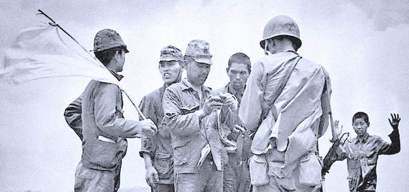 Men in military uniforms talking, historical war photo, soldiers with helmets and gear, military history, black and white image.