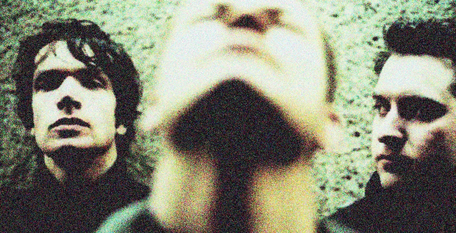 Silhouettes of two people wearing sunglasses, black and white photo, vintage music and news archive, Past Daily archival image, historical sound recordings and media.