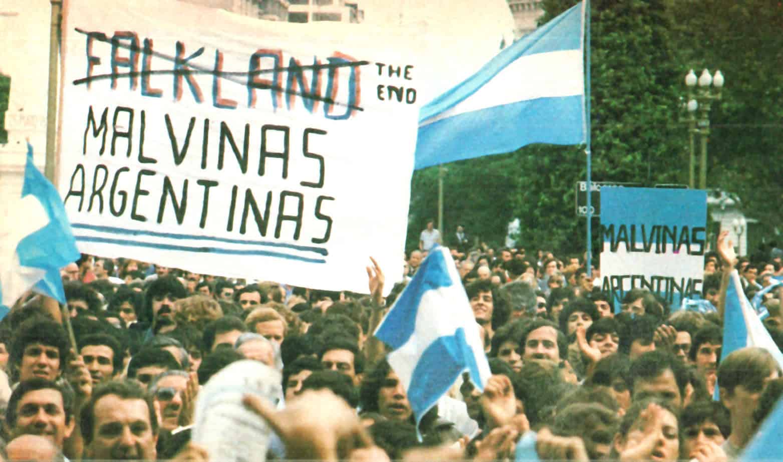 Falklands - Malvinas protests in Buenos Aires.