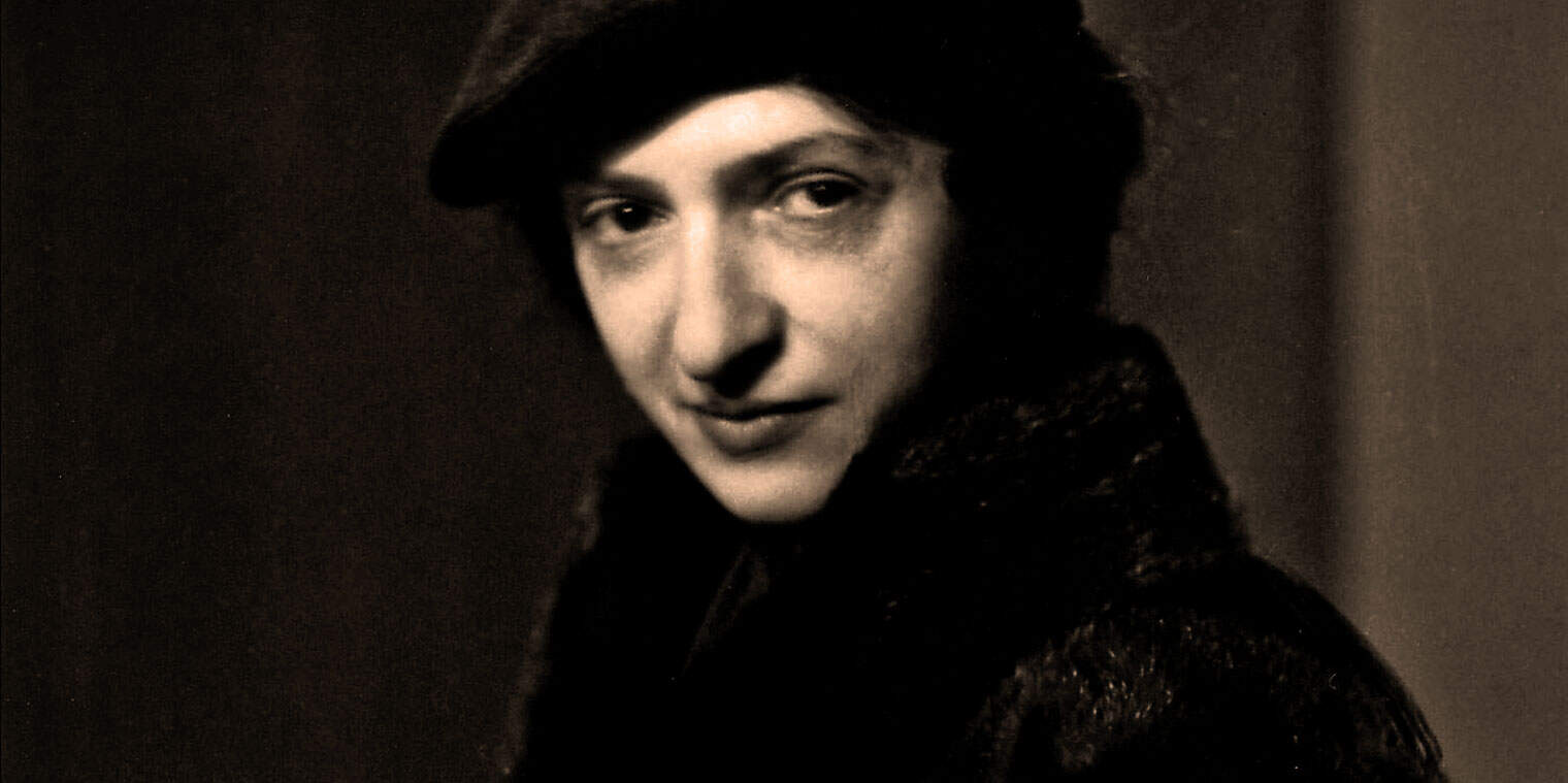 Black and white portrait of a woman with vintage attire, representing music history and news archives, emphasizing the nostalgic theme of Past Daily: A Sound Archive of News, History And Music.